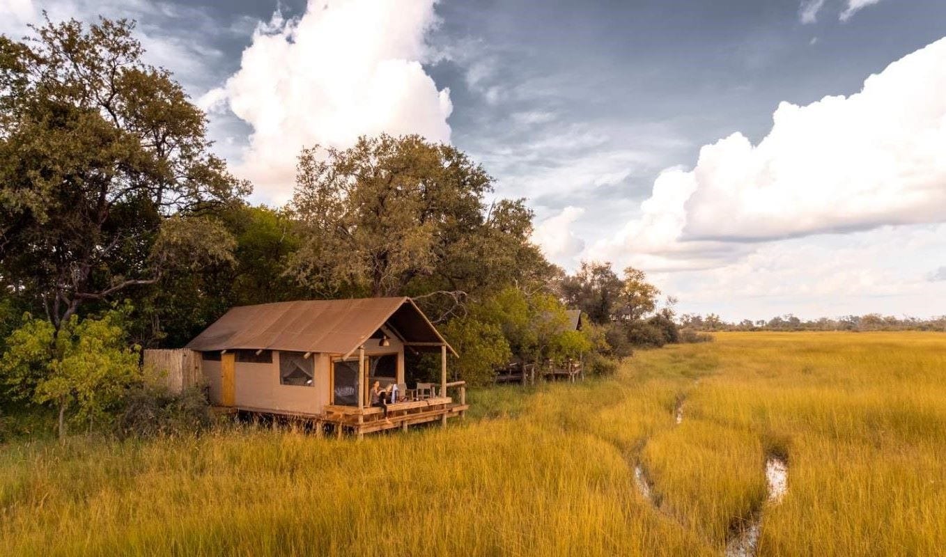 Little Sable canvas safari tent onder mooie wolkenlucht